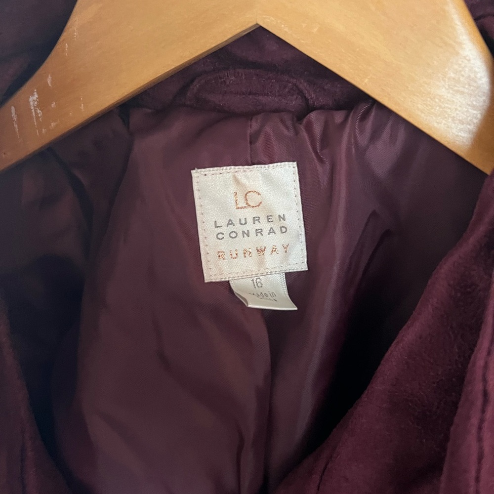 LC Lauren Conrad suede moto jacket with rose gold